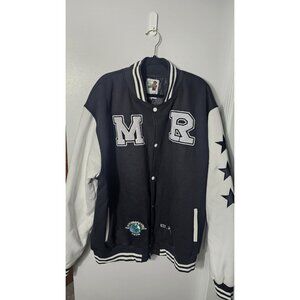Mad Rich Apparel Varsity Jacket Black White Streetwear Bomber Mens 3XL (HL299)